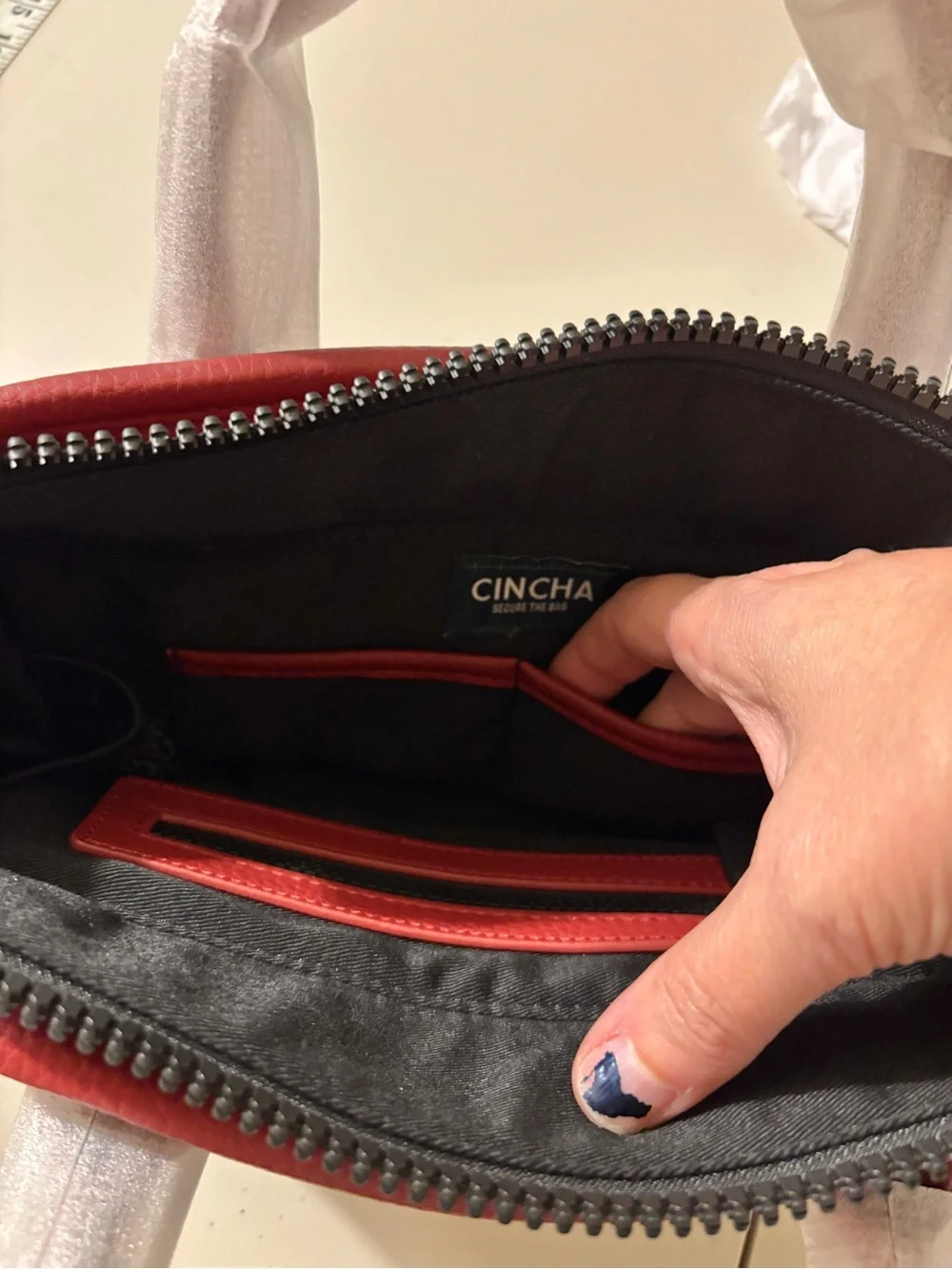 Cincha Small Vegan Leather Go Tote Crossbody Pebbled Elevated Travel Clean Logo